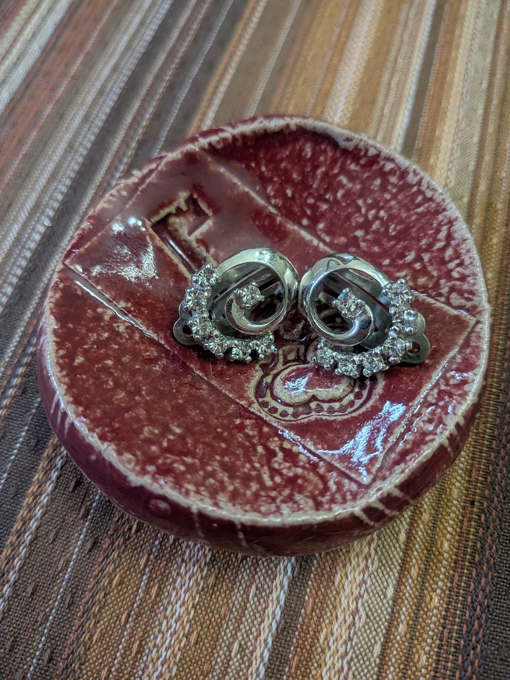Silver Crystal Swirl Clip-On Earrings - Silver